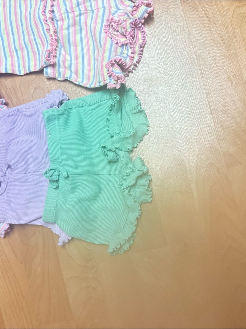 Pastel Green Ruffle Baby Shorts